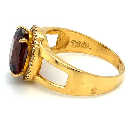 Certified Spinel 3.50ct Diamonds Solid 21K Ring - Picture 6 of 9